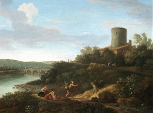 Giovanni Battista Busiri, Tibre au Pont Milvio